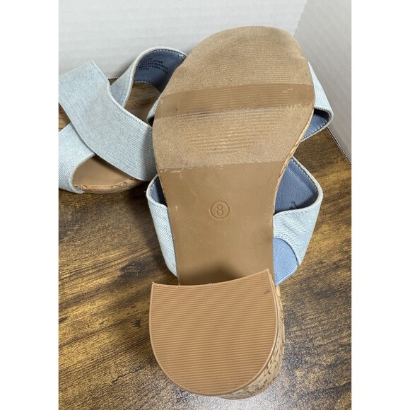Lane Bryant Dream Cloud Cross-Front Denim Clog Heel Size 8 - Picture 8 of 10